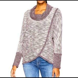 Calvin Klein Performance CowlNeck Tulip-Hem Purple Sweat Shirt New